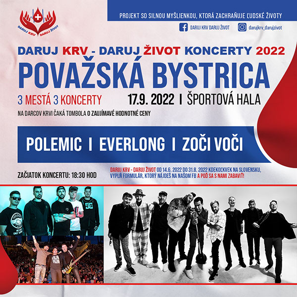 DARUJ KRV - DARUJ ŽIVOT - Považská Bystrica