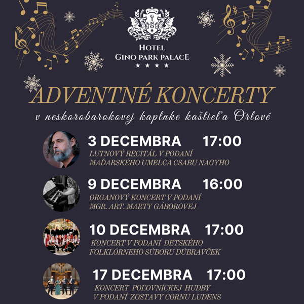 Adventné koncerty v kaštieli Orlové