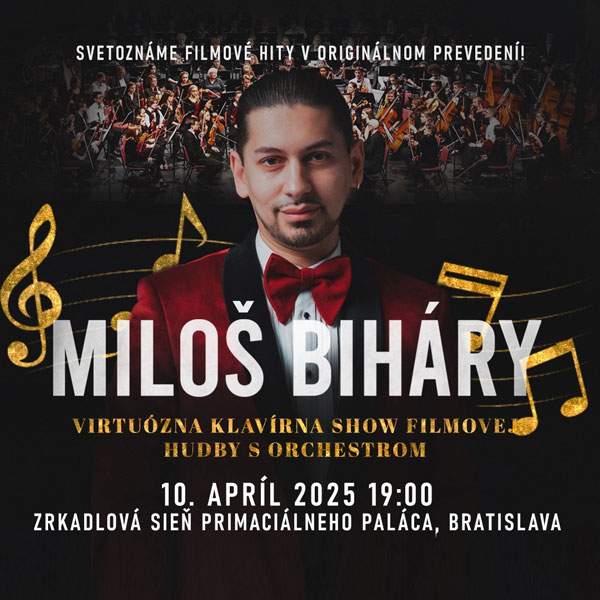 MILOŠ BIHÁRY - Virtuózna klavírna show filmovej hudby s orchestrom